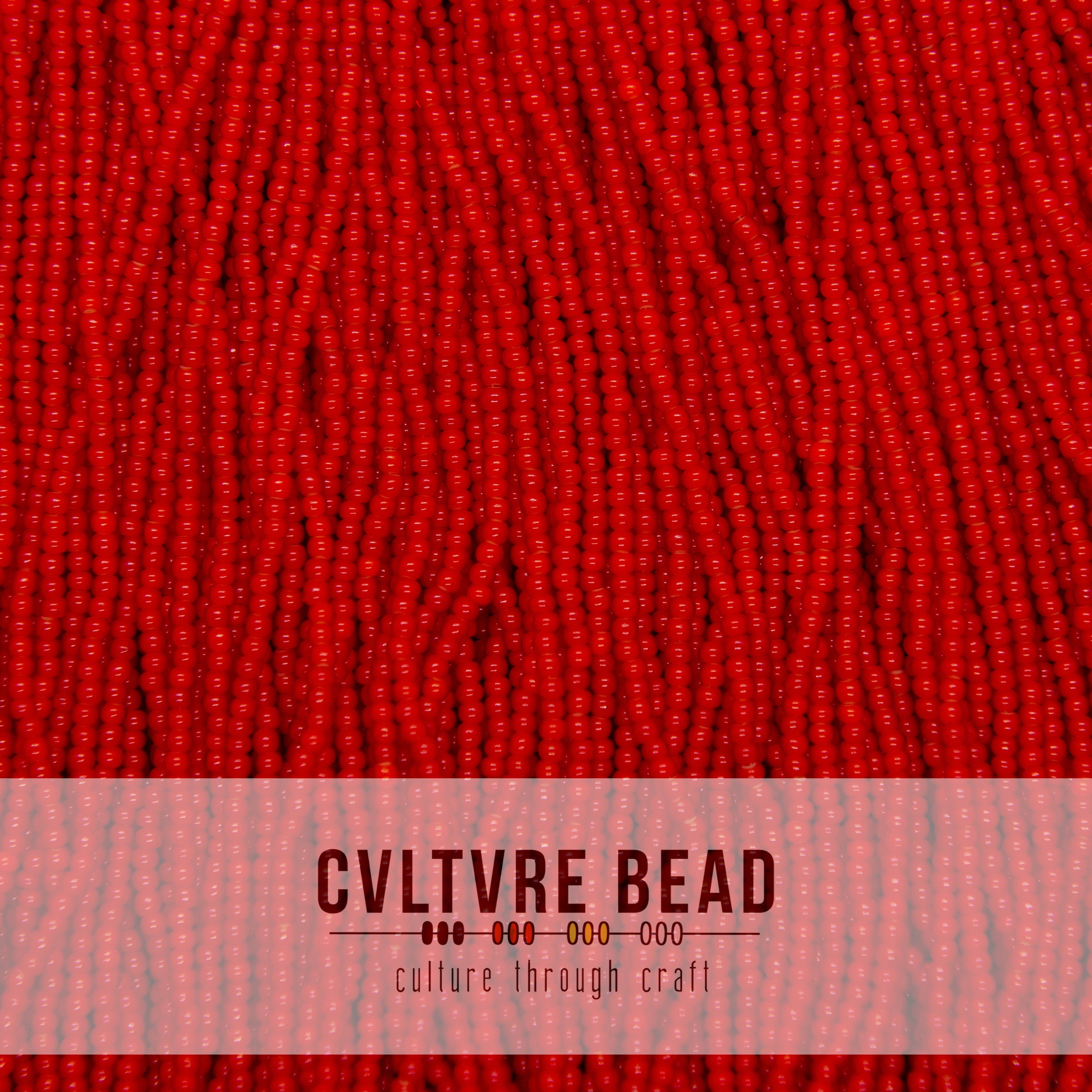 Czech Seed Bead 10/0 Red White Heart - Hank